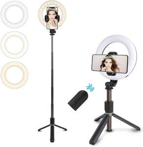 LED Ring Light with Tripod Stand for Live Streaming & YouTube Video,Selfie Ring 