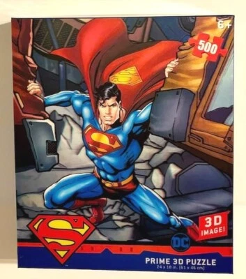 Puzzle 3D Lenticular Superman 500 Piezas Puzzle 24" x 18" Nuevo en Paquete Foto 1 de 2