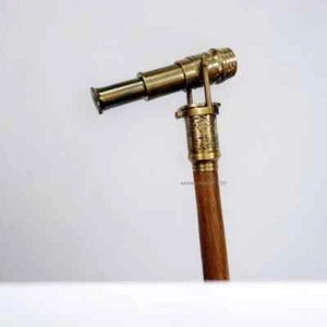 Vintage Victiorianer Stil Designer Messing Teleskop Kompass Gehstock Stock - Bild 1 von 7