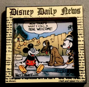 DISNEY WDW 2001 DISNEY DAILY NEWS COMIC STRIP SERIES MICKEY PLUTO #4 LE 5000 PIN - Picture 1 of 1
