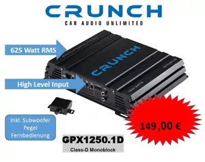 Crunch GPX1250.1D Class D Monoblock Digital Mono 1-Kanal Verstärker 1250 Watt - Bild 1 von 4