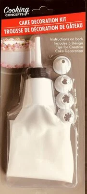 Cake Decorating Kit Icing Bag 5-Tips Canapé Churro Piping Set New Cup Free Ship - Image 1 of 4