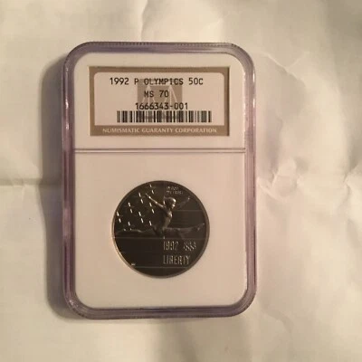 1992-P MS70 Commemorative Half Dollar Olympics Coin~Brown Label - Image 1 of 4