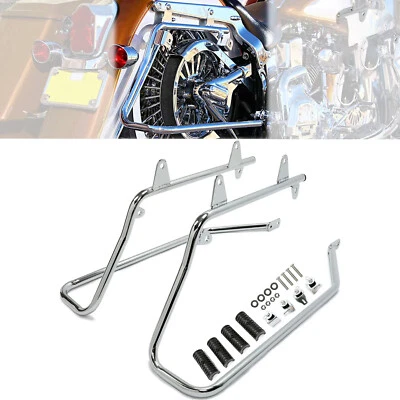 Saddle bag Saddlebag Conversion Brackets Mounts for Harley Softail 84-17 Chrome - Image 1 of 4