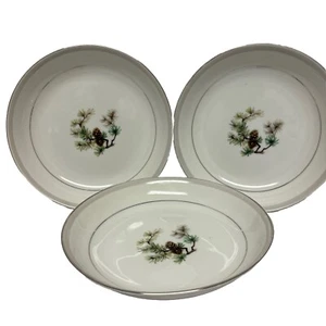 Toki China Japan  Pine Cone Pattern 7.5” Bowls Set of 3 #5504 - Picture 1 of 6