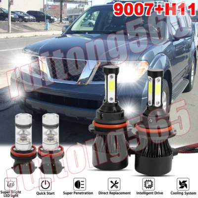 4x Faro antiniebla LED para Nissan Pathfinder 2005-2012 Combo 9007 y H11 Foto 1 de 4