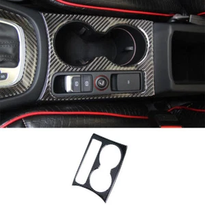 For Audi Q3 2015-2018 Carbon Fiber Vinyl Central Console Water Cup Cover Trim 1P - Imagen 1 de 5