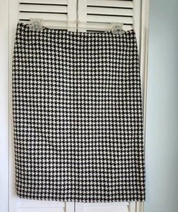 Gonna a matita vintage Ralph Lauren in lana | taglia 8 | pied de poule nero bianco classica - Foto 1 di 7