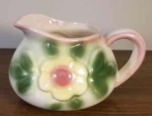 Vintage UNGEMACH UPCO #722 Pink/Yellow/Green Floral Milk Pitcher MADE IN USA - Picture 1 of 9