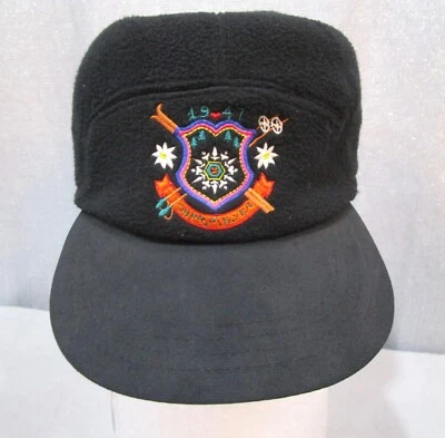 Obermeyer Mujeres S/M Negro Vellón Lona Estilo Béisbol GORRA ESQUÍ Colorido Logo SOMBRERO Foto 1 de 4