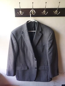 Haggar Collections Mens Blazer 44R Gray And Black Houndstooth - Picture 1 of 3