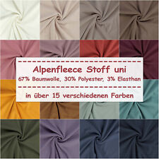Alpenfleece Stoff, Kuschelsweat, Uni-Farben (Meterware ab 0,50m)