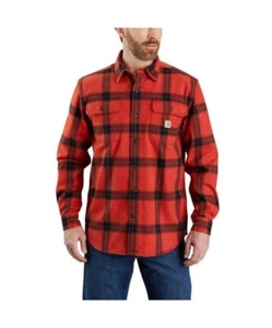 Carhartt Loose Fit Heavyweight Plaid Flannel Shirt k Button Down (Men's M,L,XL) - Picture 1 of 2