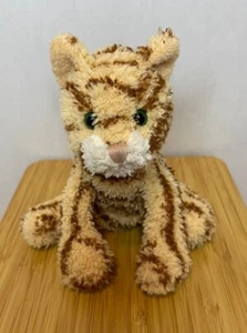 Target Tabby Cat Plush 6" Orange Brown Stripes Terrycloth Vintage Green Eyes - Picture 1 of 5