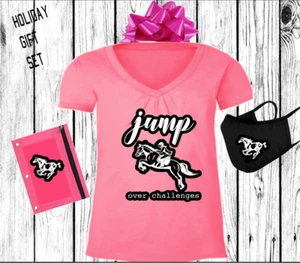 girls horse jumping shirt holiday gift set  - Picture 1 of 1