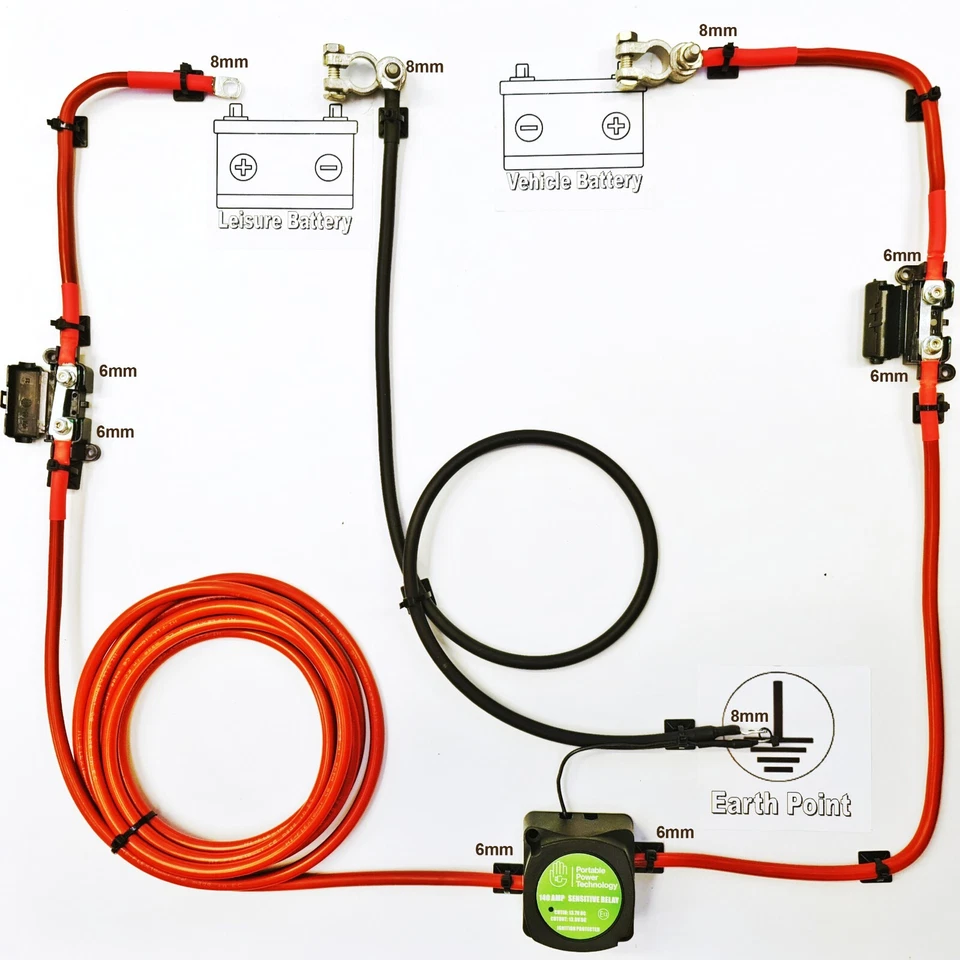 12v SPLIT CHARGE RELAY SELF-BUILD KIT FOR CAMPERVAN CONVERSION MOTORHOME - Image 1 of 1