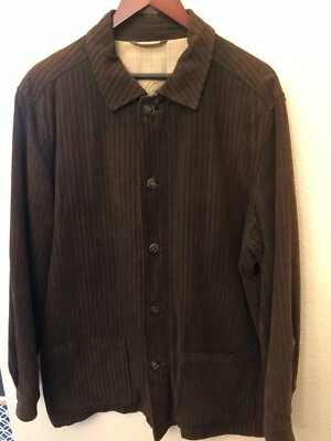 Tommy Bahama Men's Brown Lined Jacket Corduroy Type Silk Blend Pockets Large - Изображение 1 из 4