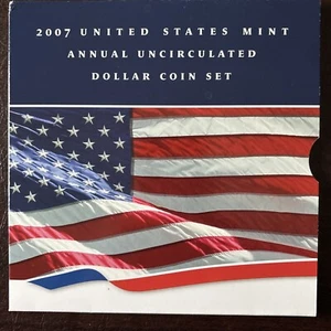 2007 Annual Uncirc Dollar 6 Coin Set Silver Eagle, Sacagawea, Presidential - Picture 1 of 16