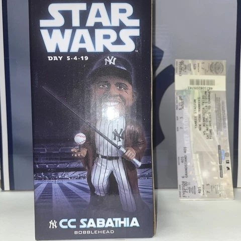 Jedi CC Sabathia New York Yankees Star Wars Bobblehead SGA New W/game Ticket Cover
