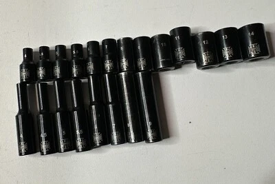 Jesse James West Coast Choppers 1/4 Sockets Size 4 to 14mm  & 4-9mm Extended 21 - Image 1 of 4