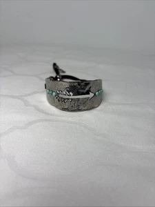 West & Co Indianer Armband gehämmert Stahl Lederband silberfarben - Bild 1 von 7