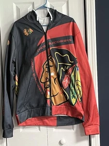 Chicago Blackhawks Full-Zip AOP Jacket Hoodie Unbranded Polyester Men’s Size 3X - Picture 1 of 13