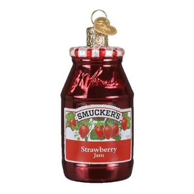 Old World Christmas Glass Ornament for Christmas Tree, Smucker's Strawberry Jam - Image 1 of 4