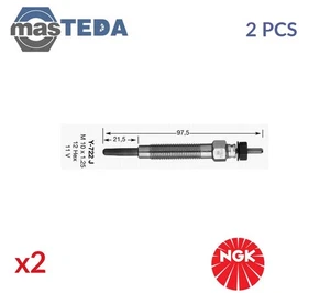 9974 ENGINE GLOW PLUGS NGK 2PCS FOR HYUNDAI H-1,H100 2.5 TD 2.5L 59KW,73KW,74KW - Picture 1 of 5