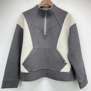 Figs size XL Women’s Gray Color Block 1/4 Zip Neoprene Pullover Sweatshirt - Picture 1 of 6