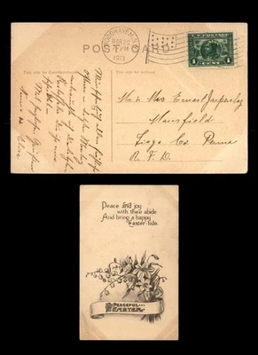 Postal de Pascua Mayfairstamps EE. UU. 1913 Woodhaven a Mansfield PA AAU_76299 Foto 1 de 2