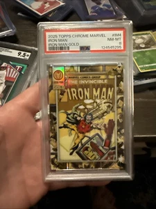 2025 Topps Chrome Marvel Iron Man Gold PSA 8 - Picture 1 of 2