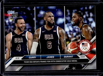 2024 Topps Now Juegos Olímpicos LeBron James Steph Curry Durant Variación Azul #26c Foto 1 de 2