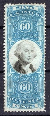 US R116 Used FVF 60c blue & blue Documentary 2nd Issue, Revenue ZAYIX 0825SB1744 - Image 1 of 2