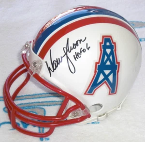 WARREN MOON SIGNED HOUSTON OILERS MINI HELMET Vikings - Seahawks - J.S.A. Cert. - Picture 1 of 4