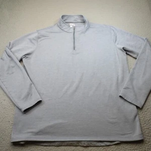 Peter Millar Sweater Men Extra Large Gray Performance Stretch Zip Golf Ribbed - Picture 1 of 16
