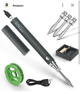 （grey）Cordless Soldering Iron Kit, USB Rechargeable Portable Cordless Soldering