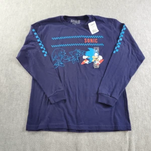 Camicia Sonic the Hedgehog uomo maglietta grande blu grafica manica raglan girocollo - Foto 1 di 7