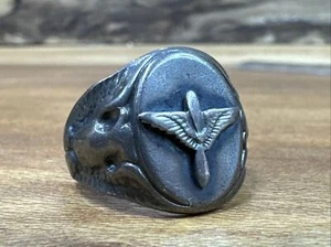 Ww2 US Army Air Corp Sterling 925 9.4g Size 8.75 Aviation Mens Ring Y614 - Picture 1 of 7