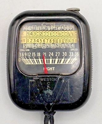 Medidor de exposición Weston Cadet vintage modelo 852 con estuche de cuero Foto 1 de 4