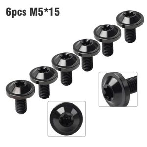 6 Piezas Tornillos Titanio M5x15mm Braguero Torx Cabeza Tornillos para Moto Negro - Imagen 1 de 11