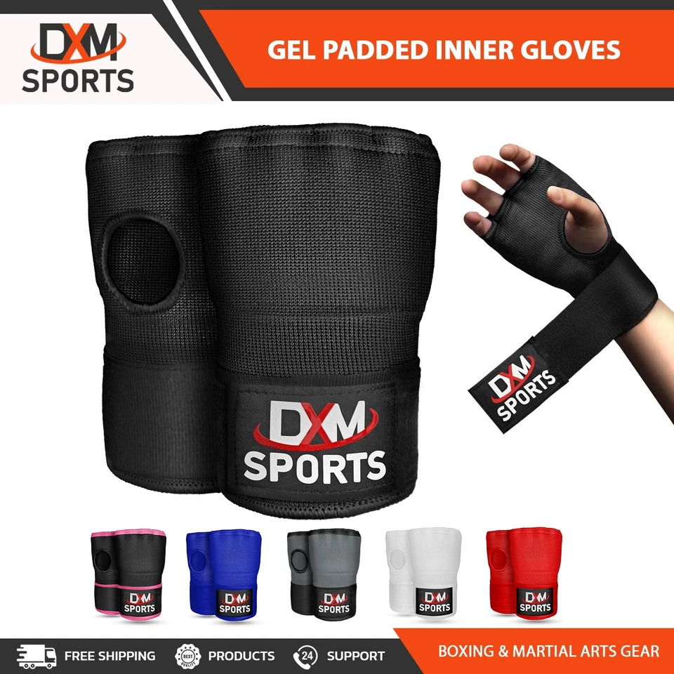 DXMSPORTS Gel Padded Inner Gloves MMA Muay Thai Boxing Fight Training Hand Wraps - Image 1 of 1