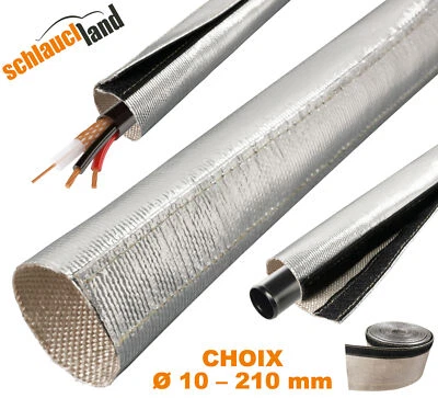 SCHLAUCHLAND Guaina Tubo Alu Fibra di Vetro Termica Velcro Termoprotettivo Alluminio Cavo UV