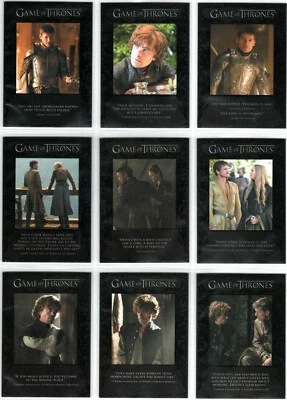 GAME OF THRONES SEASON 4 THE QUOTABLE GAME OF THRONES INSERT SET Q31-Q39 (9) - Image 1 of 2