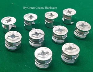 10 x 15MM LOCKING CAMS FIXINGS FOR FURNITURE / CABINETS IKEA FLATPACKS - Picture 1 of 3