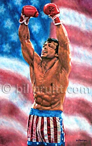 Rocky 4 Sylvester Stallone art print 13"x19" Bill Pruitt - Picture 1 of 2
