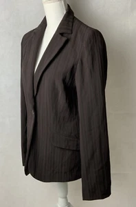 Brown Polyester Womens Suit Jacket Size 14 - Picture 1 of 12