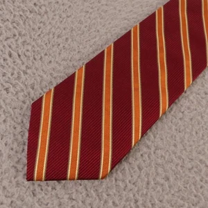 Express Tie Red Orange Striped 100% Silk Made in USA 3.5" - Picture 1 of 8