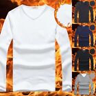Mens Thermal Warm Long Sleeve Sweater V Neck Slim Fit Undershirt Pullover