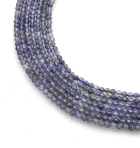 2mm Natural Iolite Round Faceted Gemstone Beads Strands 15" inch - Picture 1 of 7