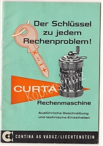 Prospekt über Curta Rechenmaschine 16 Seiten, Original, selten - Afbeelding 1 van 4